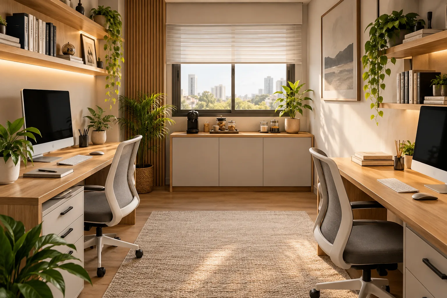 Imagem editorial de um espaço de trabalho organizado para atendimento digital